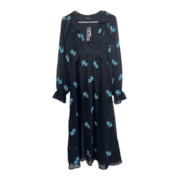 NWT Topshop Idol Embellished Floral Midi Dress Size 8 MSRP $125 - Picture 2 of 7